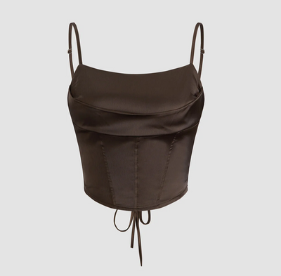 Trendy satin corset crop top for women