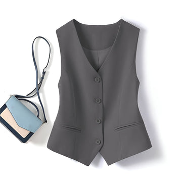 Dark Grey Sleeveless Vest Top for Women