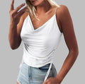 Stylish white spaghetti strap top for summer outfits
