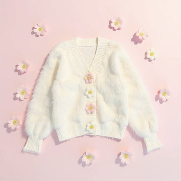White Fuzzy Cardigan